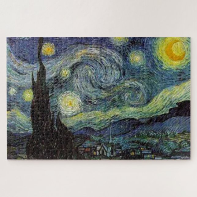 Puzzle Noche estrellada - Arte de pintura de van Gogh (Horizontal)