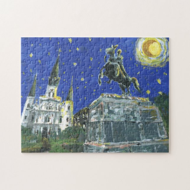 Puzzle Noche estrellada Nueva Orleans Barrio Francés (Horizontal)
