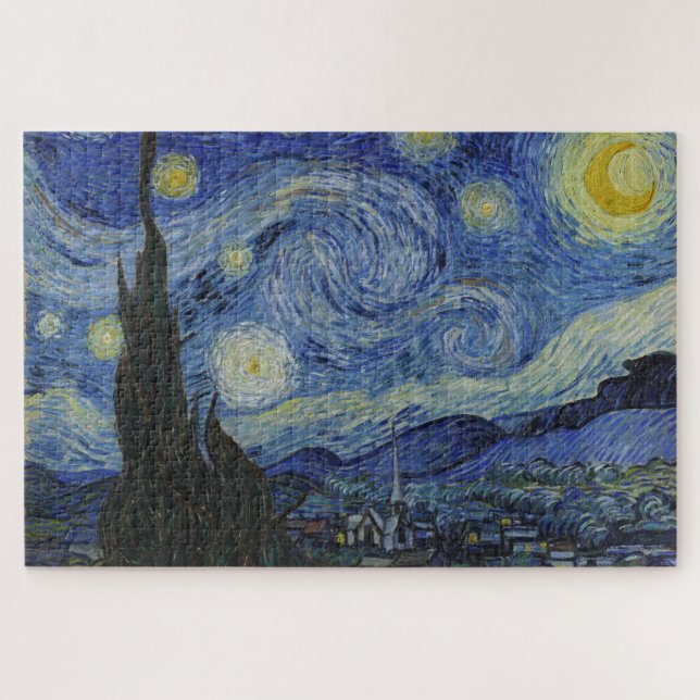 Puzzle Noche estrellada, pintura al óleo, Vincent Van Gog (Horizontal)