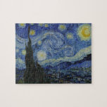 Puzzle Noche estrellada - Van Gogh (1888)<br><div class="desc">Este diseño presenta la pintura de Vincent Van Gogh de 1888,  La noche estrellada.  Muestra las vistas que Van Gogh vio desde su habitación por la noche.</div>