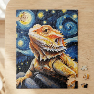 Puzzle Noche estrellada Van Gogh Dragón barbudo Arte