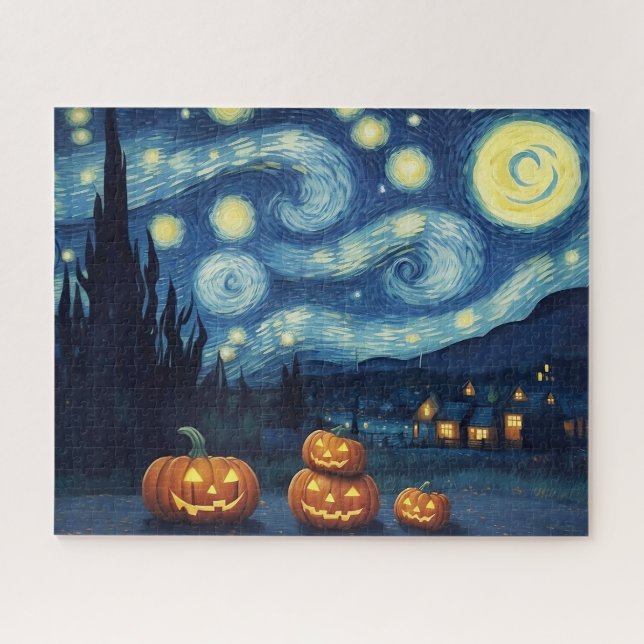 Puzzle Noche estrellada Van Gogh Halloween (Horizontal)