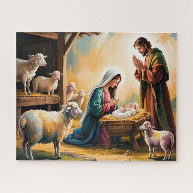 Puzzle Noche Santa de la Natividad de Navidad (Horizontal)