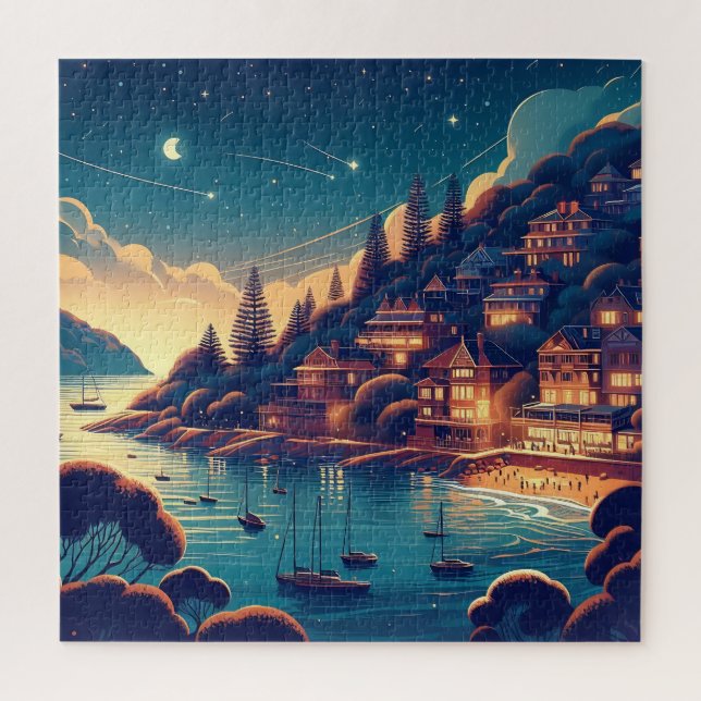 Puzzle Noche soñadora costera (Vertical)
