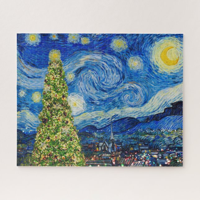 Puzzle Noche Van Gogh Starry - Árbol de Navidad (Horizontal)