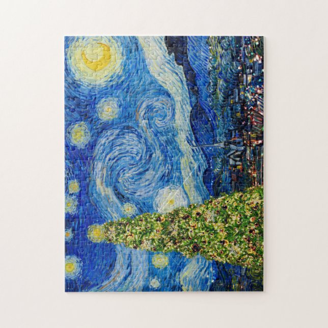 Puzzle Noche Van Gogh Starry - Árbol de Navidad (Vertical)