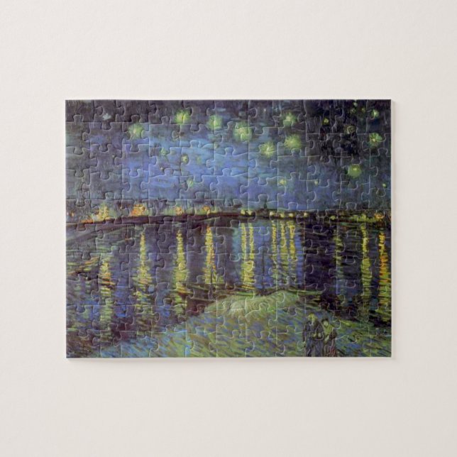 Puzzle Noche Van Gogh Starry Sobre El Río Ródano (Horizontal)