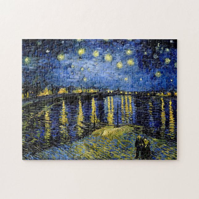 Puzzle Noche Van Gogh Starry Sobre El Ródano 1888 (Horizontal)