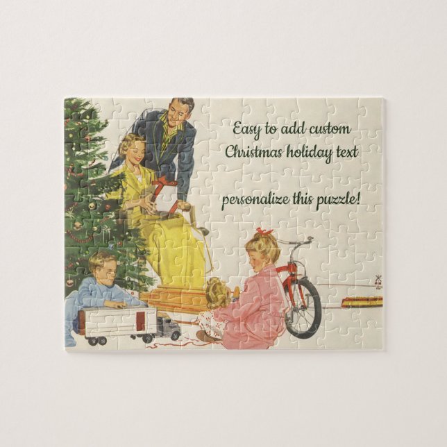 Puzzle Nochebuena vintage, inauguración familiar (Horizontal)