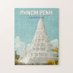 Puzzle Nom Pen Ilustracion Camboya Retro de arte de viaje<br><div class="desc">Diseño de viaje vectorial retro Phnom Penh. Phnom Penh,  la vibrante capital de Camboya,  combina la rica herencia khmer con la vida moderna de la ciudad,  con monumentos como el Palacio Real,  la Pagoda Plata y los históricos Campos de la Muerte.</div>