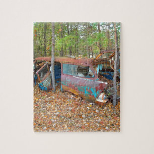 Puzzle Nómada 1957 de Chevy que aherrumbra en Junkyard