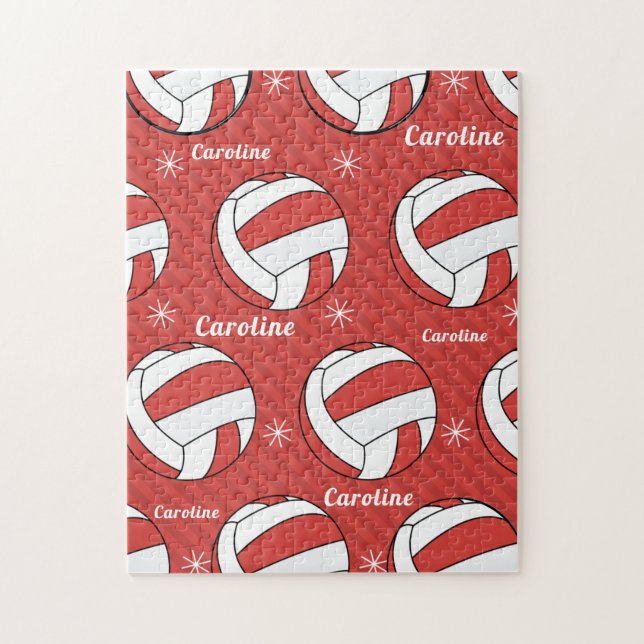 Puzzle Nombra de bola de voleibol Nieve roja Festividad v (Vertical)