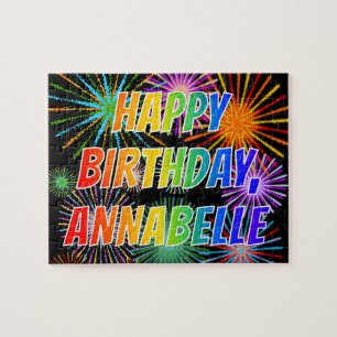 Puzzle Nombre "ANNABELLE", Diversión "FELIZ CUMPLEAÑOS"
