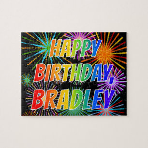 Puzzle Nombre "BRADLEY", Diversión "FELIZ CUMPLEAÑOS"