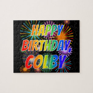 Puzzle Nombre "COLBY", divertido "cumpleaños feliz"