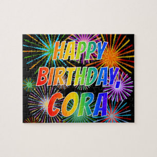 Puzzle Nombre "CORA", Divertido "FELIZ CUMPLEAÑOS"