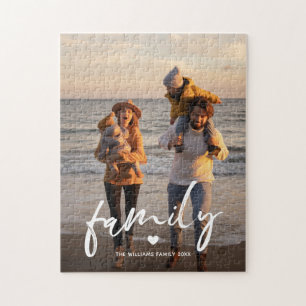 Puzzle Nombre de familia de foto personalizada con letra