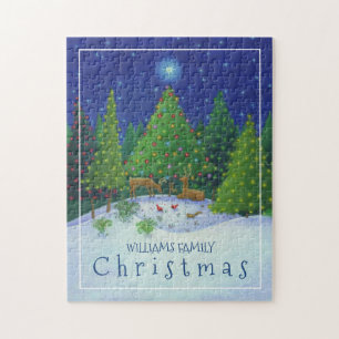 Puzzle Nombre de familia de los animales de bosque de ren