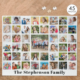 Puzzle Nombre de Familia Personalizado Collage de Fotos 4