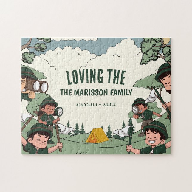Puzzle Nombre de la familia Camping (Horizontal)