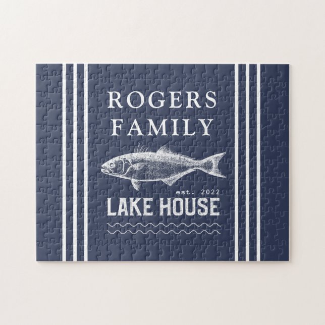 Puzzle Nombre de la familia Lake House (Horizontal)