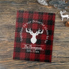 Puzzle Nombre de la familia Red and Black Buffalo Plaid