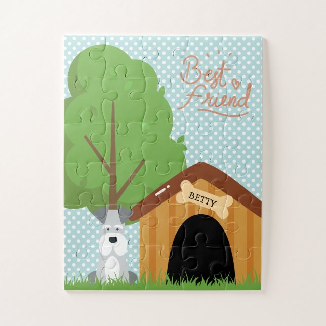 Puzzle Nombre de la mascota Schnauzer miniatura (Vertical)