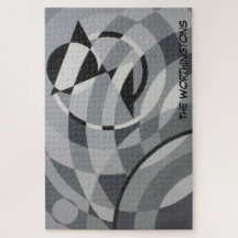 Nombre de monograma geométrico Círculos blancos y 