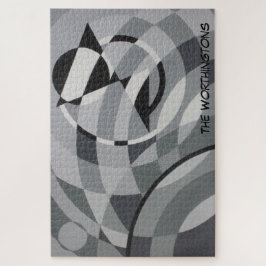 Puzzle Nombre de monograma geométrico Círculos blancos y 