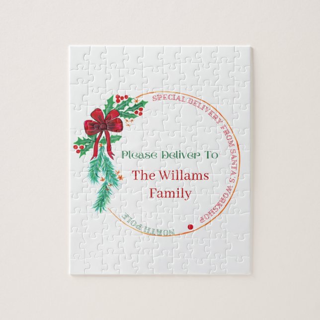 Puzzle Nombre de Navidad personalizado  (Vertical)