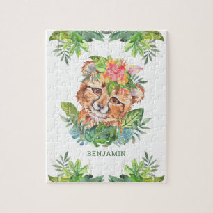 Puzzle Nombre de niños Cheetah Safari Jungla Tropical