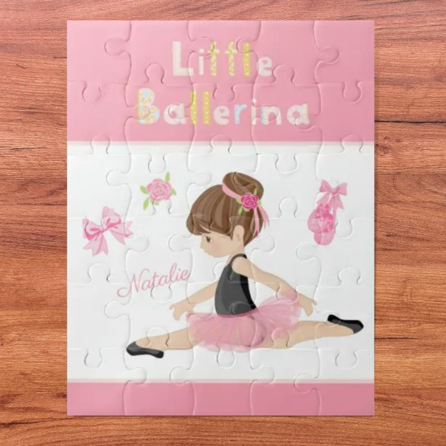 Puzzle Nombre de pequeños Chicas ballet rosado Ballerina (Subido por el creador)