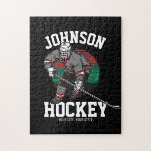 Puzzle Nombre del atleta del jugador de hockey sobre hiel