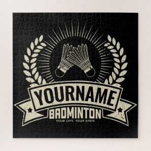 Puzzle Nombre del jugador de Badminton personalizado Racq