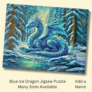 Puzzle Nombre, Dragón de Hielo Azul Acuático Cerca del Es