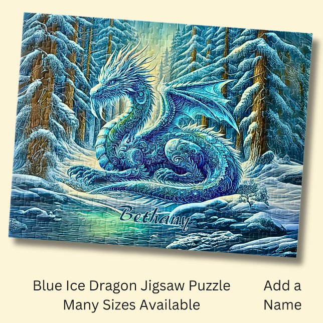 Puzzle Nombre, Dragón de Hielo Azul Acuático Cerca del Es (Subido por el creador)