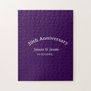 Puzzle nombre fecha aniversario de bodas 30 años simple p