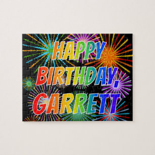 Puzzle Nombre GARRETT, Diversión "FELIZ CUMPLEAÑOS"
