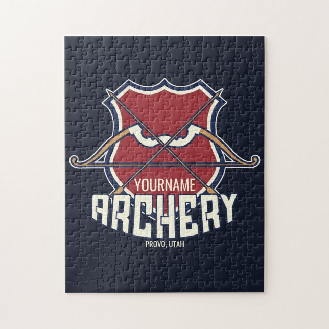 Puzzle NOMBRE Personalizado Archery Sports Flecha de arco (Vertical)