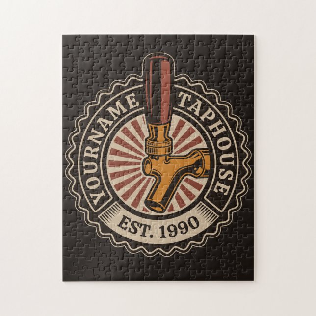 Puzzle NOMBRE Personalizado Craft Beer Taphouse Brewery B (Vertical)