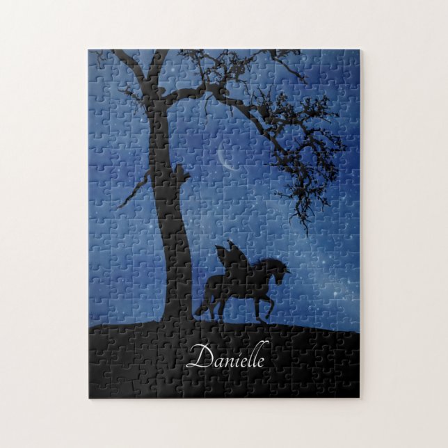 Puzzle Nombre personalizado Cute Fantasy Pegasus Unicorn (Vertical)