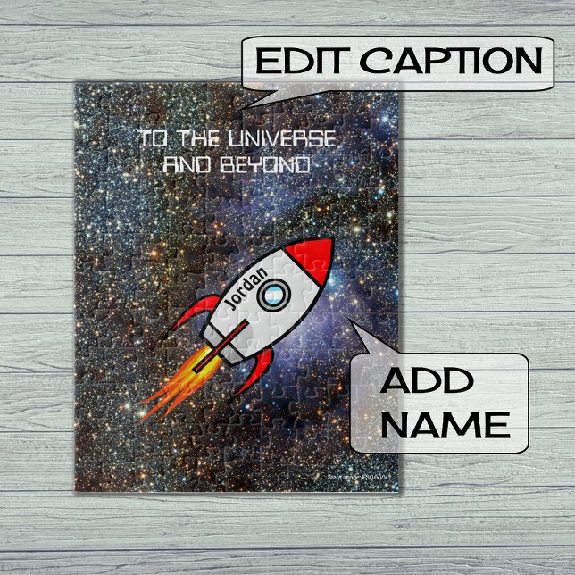 Puzzle Nombre personalizado de astronomía y cohete de tex (Subido por el creador)