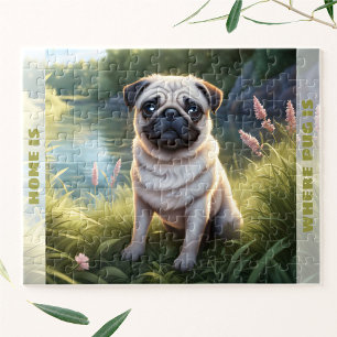 Puzzle Nombre personalizado de cachorro de perro con porc