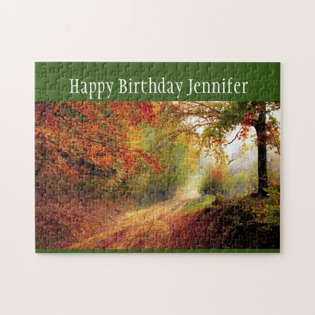 Puzzle Nombre personalizado de cumpleaños Ruta forestal o (Horizontal)