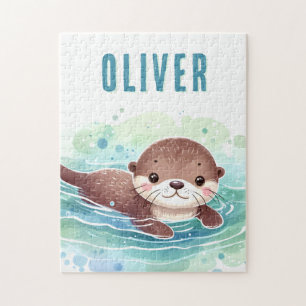 Puzzle Nombre personalizado de Ilustracion de Otter