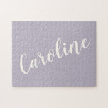 Puzzle Nombre Personalizado de la Caligrafía Minimalista<br><div class="desc">Dusty Lilac caligrafía Minimalista rompecabezas de nombre personalizado</div>