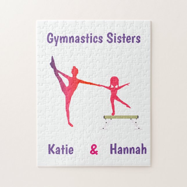 Puzzle Nombre personalizado de las hermanas de gimnasia (Vertical)