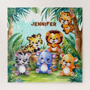 Puzzle Nombre personalizado de los niños pequeños animale