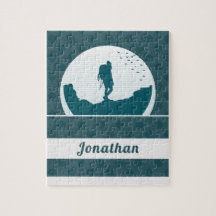 Nombre personalizado de paisaje de senderismo retr