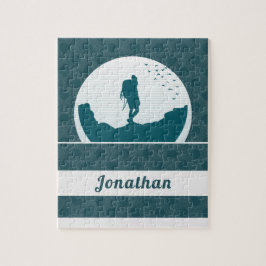 Puzzle Nombre personalizado de paisaje de senderismo retr